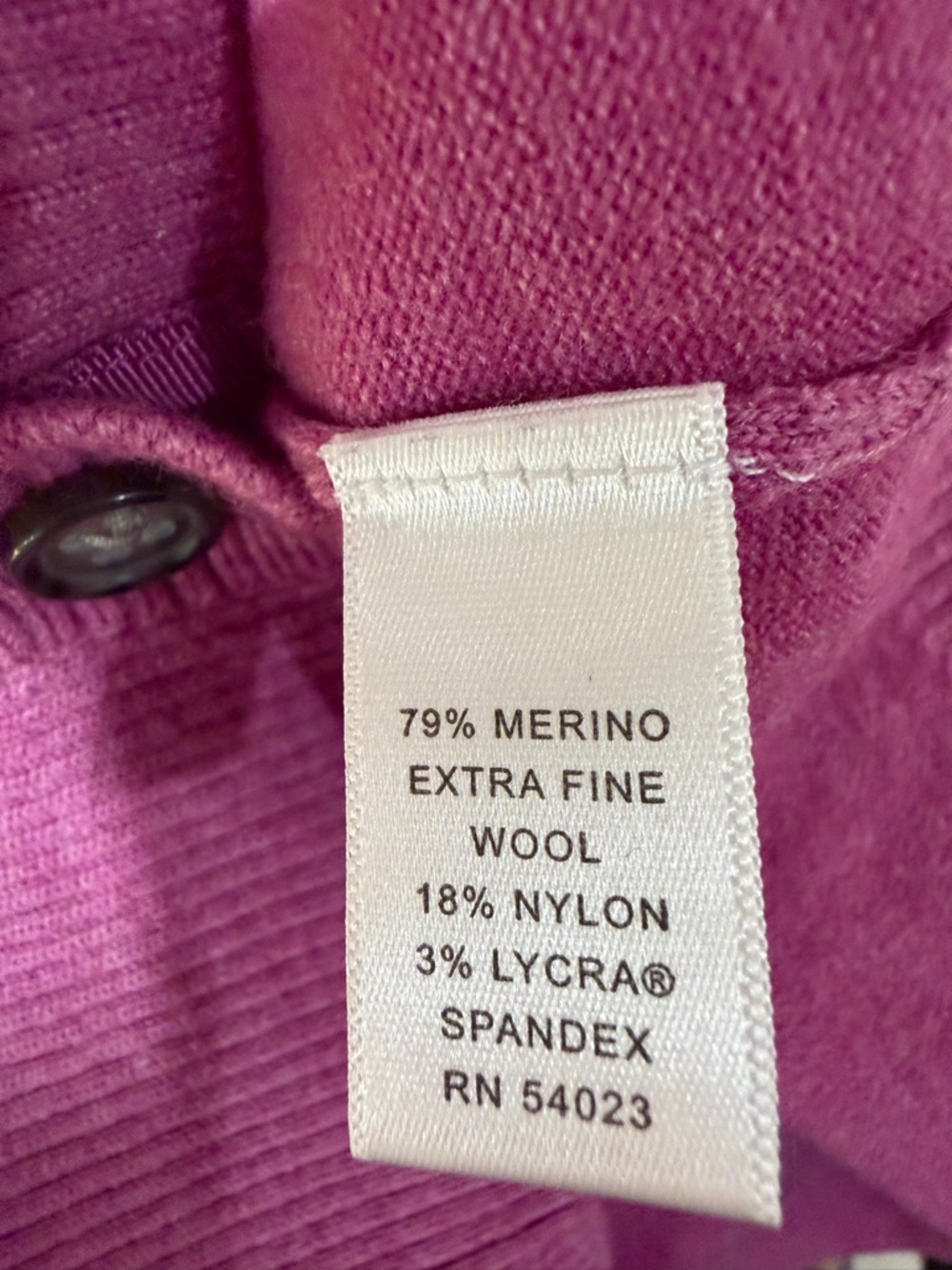 Banana Republic Fuchsia Pink Button-Front Merino Extra-Fine Wool Cardigan - Picture 7 of 11